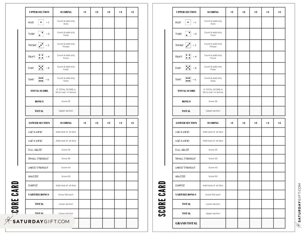 Download the Best Yahtzee Score Card for Your Next Game