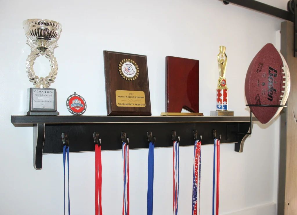 Create a Trophy Wall with Football Wall Mounts for a Winning Display